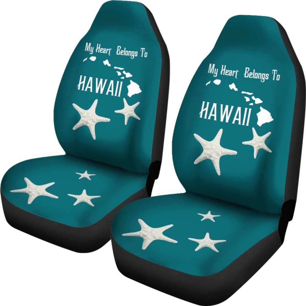 Hawaii Gift Ideas My Heart Belongs To Hawaii Car Seat Covers 210201 - YourCarButBetter
