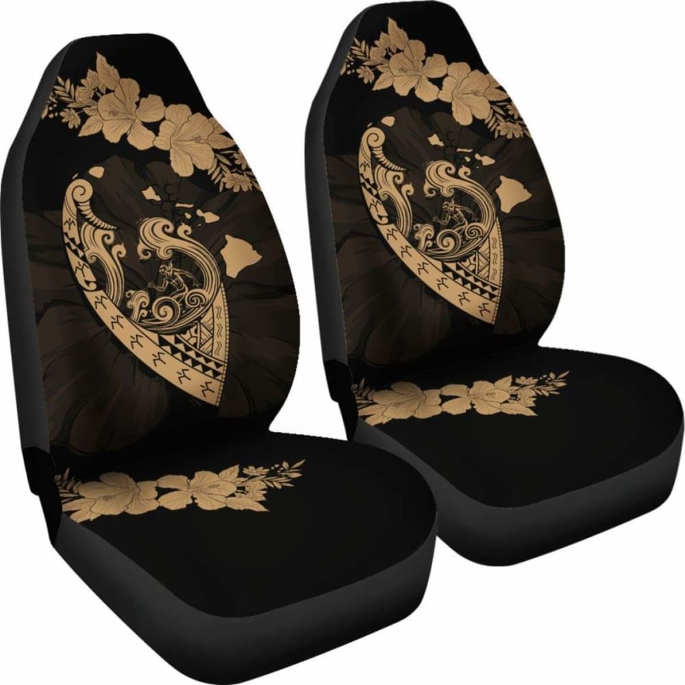 Hawaii Hibiscus Banzai Surfing Car Seat Cover Gold105905 - YourCarButBetter