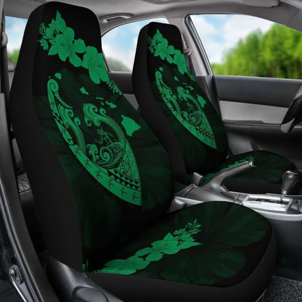 Hawaii Hibiscus Banzai Surfing Car Seat Cover Green - 232125 - YourCarButBetter