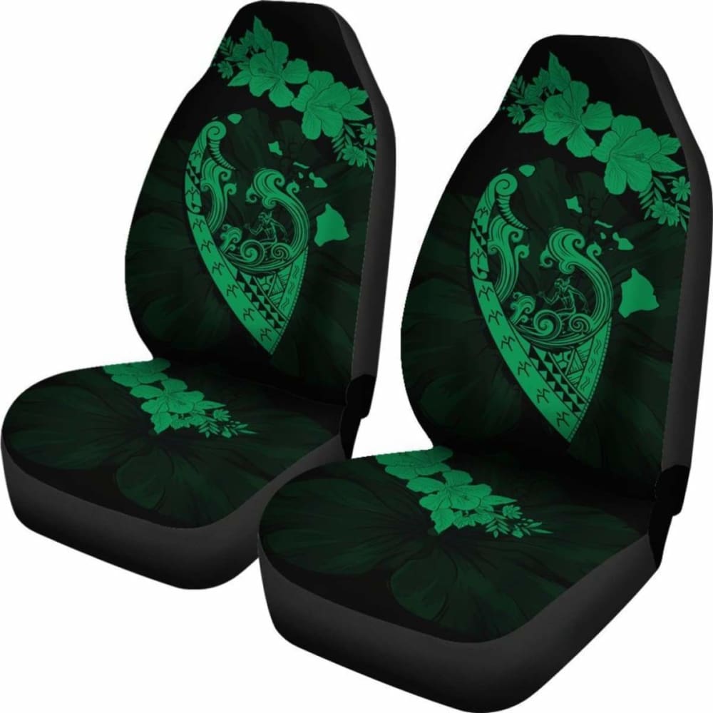 Hawaii Hibiscus Banzai Surfing Car Seat Cover Green - 232125 - YourCarButBetter