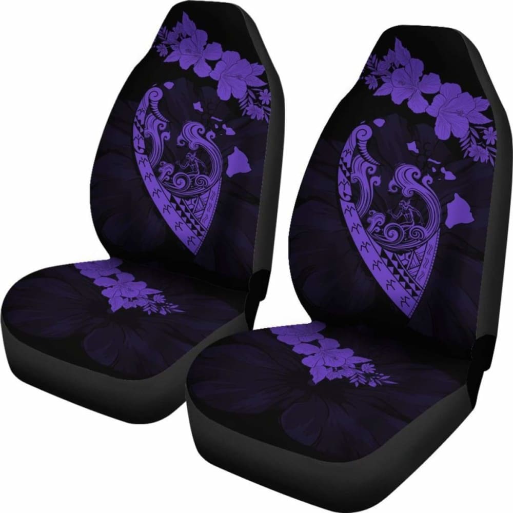 Hawaii Hibiscus Banzai Surfing Car Seat Cover Purple - 232125 - YourCarButBetter