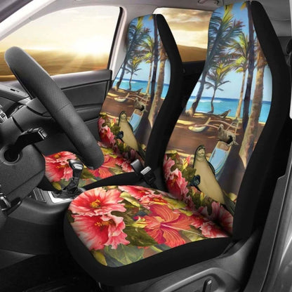 Hawaii Hibiscus Monk Seal Car Seat Covers - 232125 - YourCarButBetter