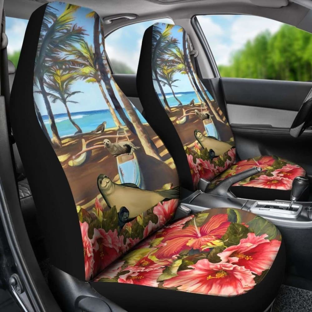 Hawaii Hibiscus Monk Seal Car Seat Covers - 232125 - YourCarButBetter