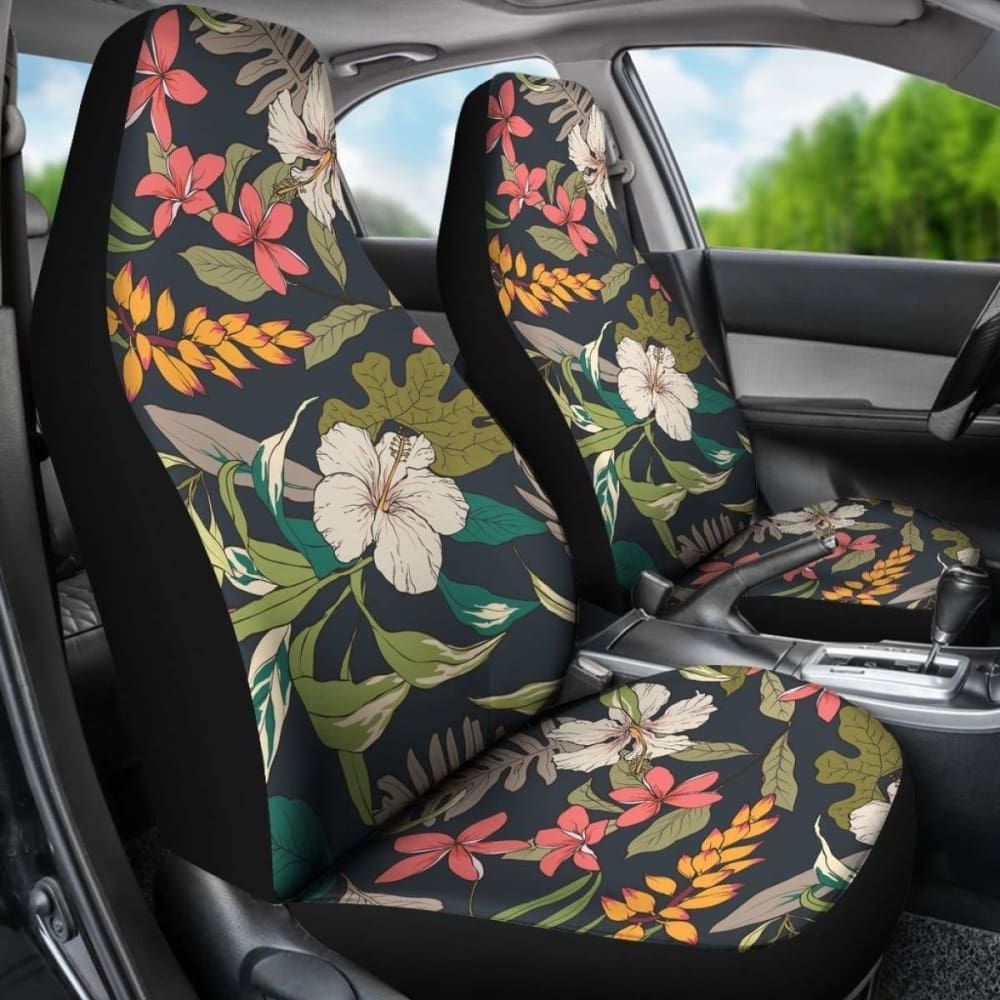 Hawaii Hibiscus Pattern Car Seat Covers 05 - 232125 - YourCarButBetter