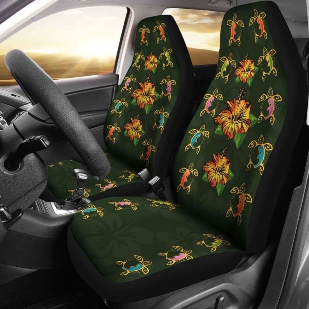 Hawaii Honu Turtle Hibiscus Car Seat Covers Best 091114 - YourCarButBetter