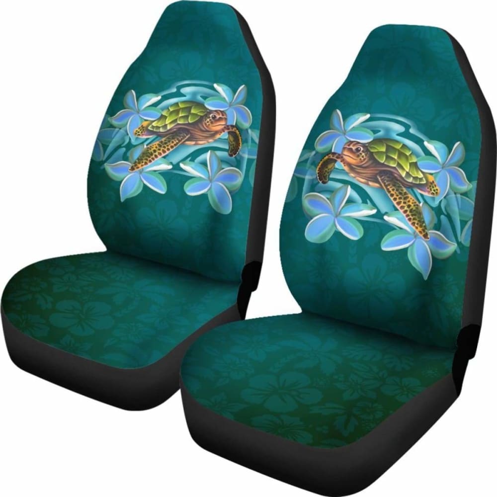 Hawaii Honu Turtle Plumeria Car Seat Covers 091114 - YourCarButBetter
