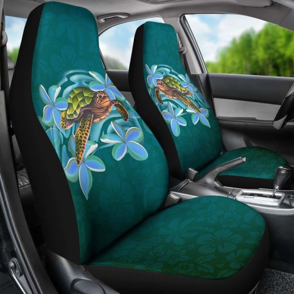 Hawaii Honu Turtle Plumeria Car Seat Covers 091114 - YourCarButBetter