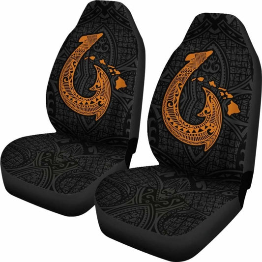 Hawaii Hook Map Orange Polynesian Car Seat Covers Amazing 105905 - YourCarButBetter
