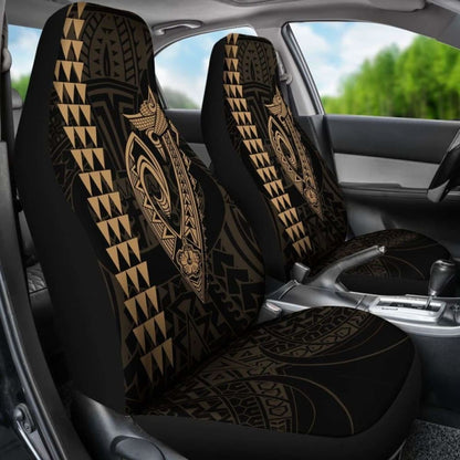 Hawaii Kakau Makau Fish Hook Polynesian Car Seat Covers - Gold 105905 - YourCarButBetter