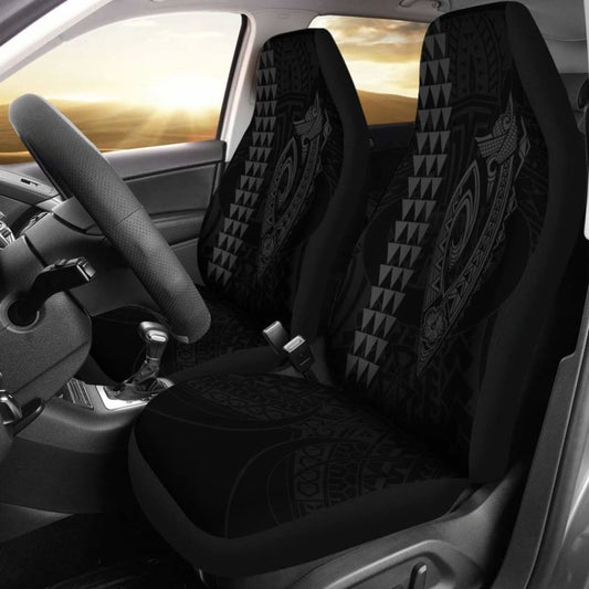Hawaii Kakau Makau Fish Hook Polynesian Car Seat Covers - Grey 105905 - YourCarButBetter