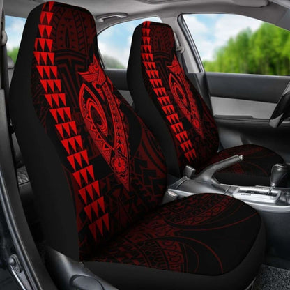 Hawaii Kakau Makau Fish Hook Polynesian Car Seat Covers - Red 105905 - YourCarButBetter