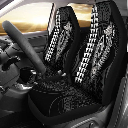 Hawaii Kakau Makau Fish Hook Polynesian Car Seat Covers - White 105905 - YourCarButBetter