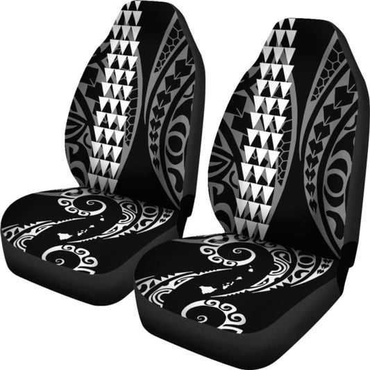 Hawaii Kakau White Polynesian Car Seat Covers Amazing 105905 - YourCarButBetter