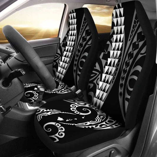 Hawaii Kakau White Polynesian Car Seat Covers Amazing 105905 - YourCarButBetter