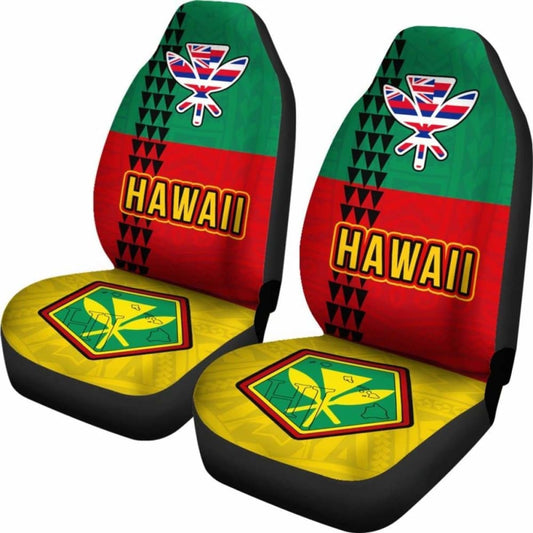 Hawaii Kanaka Flag Polynesian Car Seat Covers Amazing 105905 - YourCarButBetter