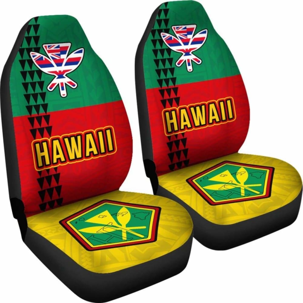 Hawaii Kanaka Flag Polynesian Car Seat Covers Amazing 105905 - YourCarButBetter