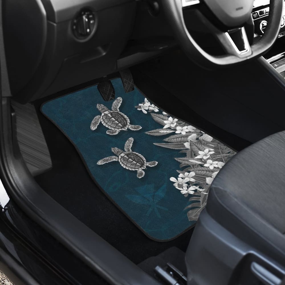 Hawaii Kanaka Maoli Adorable Turtle Hibiscus Plumeria Blue Waves Car Floor Mats 210507 - YourCarButBetter