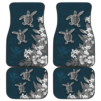 Hawaii Kanaka Maoli Adorable Turtle Hibiscus Plumeria Blue Waves Car Floor Mats 210507 - YourCarButBetter
