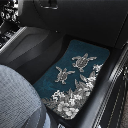 Hawaii Kanaka Maoli Adorable Turtle Hibiscus Plumeria Blue Waves Car Floor Mats 210507 - YourCarButBetter