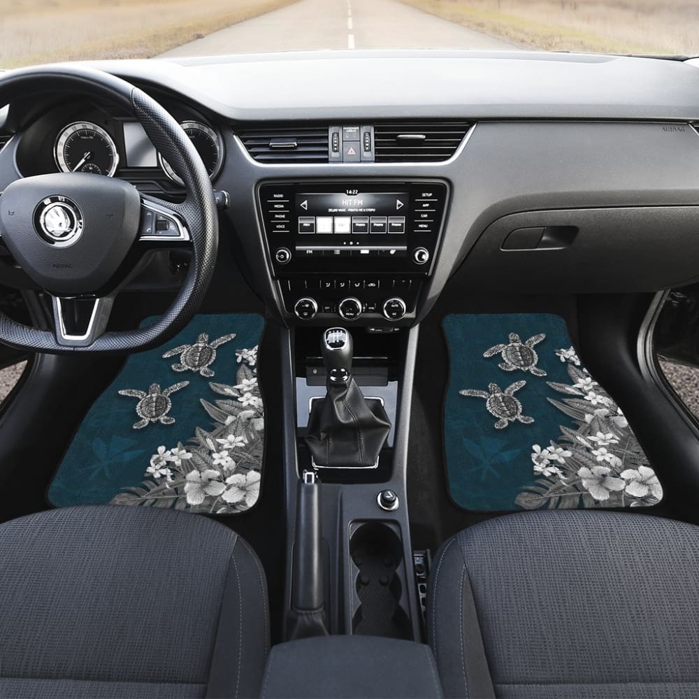 Hawaii Kanaka Maoli Adorable Turtle Hibiscus Plumeria Blue Waves Car Floor Mats 210507 - YourCarButBetter