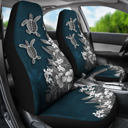 Hawaii Kanaka Maoli Adorable Turtle Hibiscus Plumeria Blue Waves Car Seat Covers 210507 - YourCarButBetter