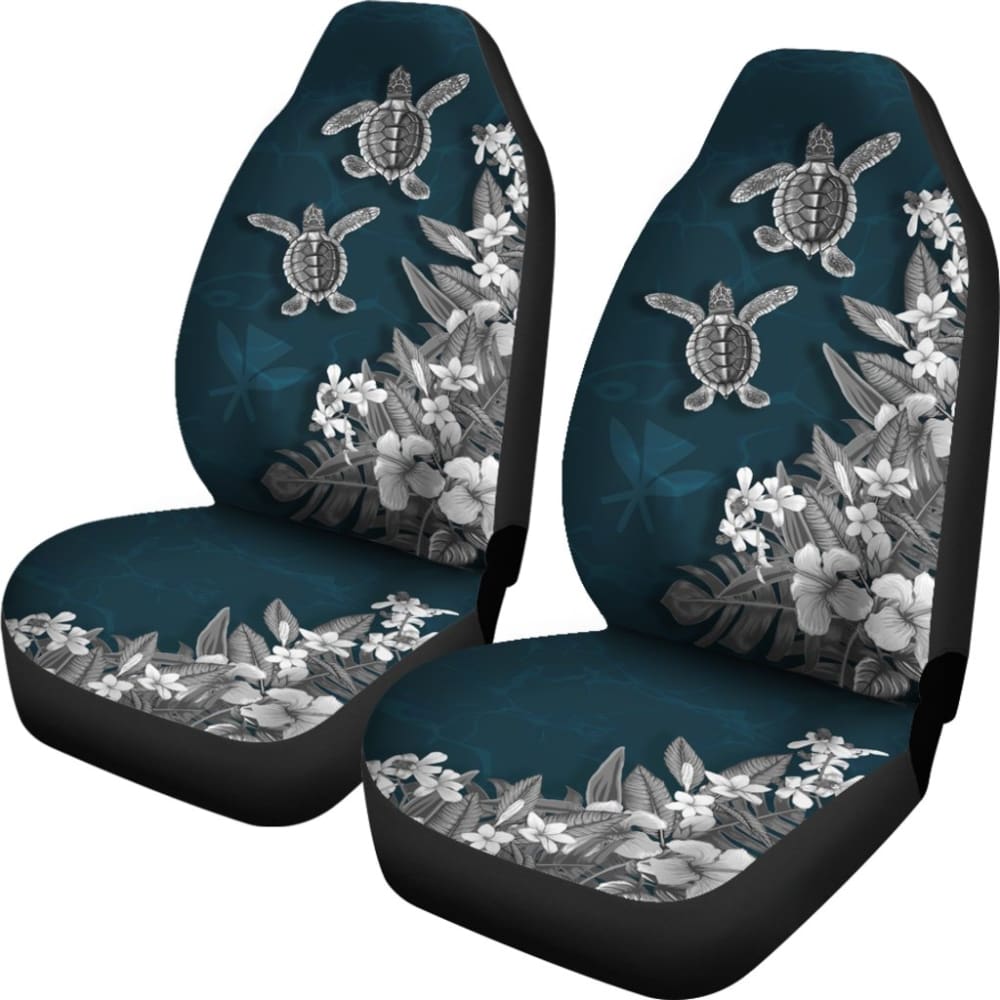Hawaii Kanaka Maoli Adorable Turtle Hibiscus Plumeria Blue Waves Car Seat Covers 210507 - YourCarButBetter