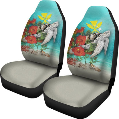 Hawaii Kanaka Maoli Amazing Sea Shell Turtle Hibiscus Car Seat Covers 213005 - YourCarButBetter
