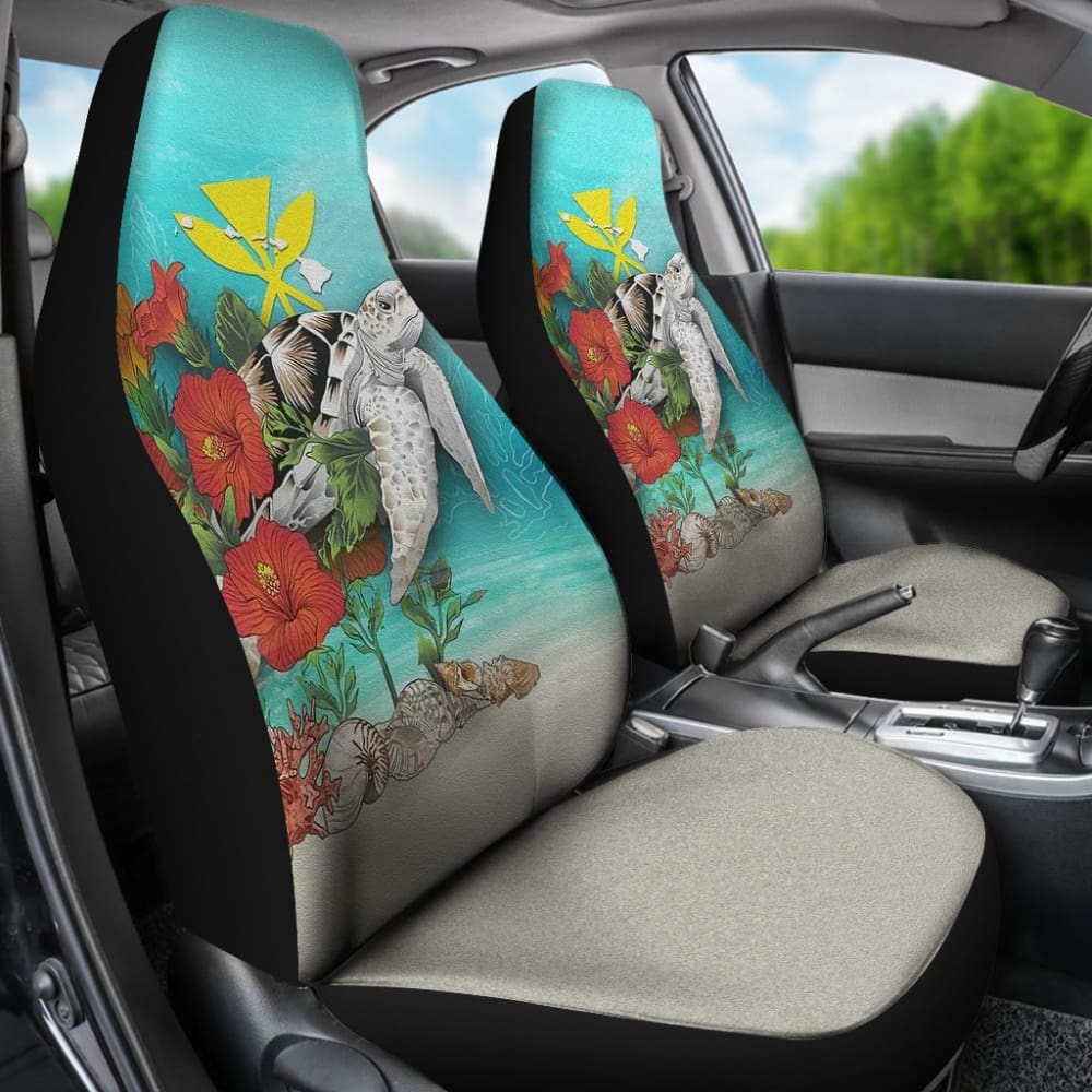 Hawaii Kanaka Maoli Amazing Sea Shell Turtle Hibiscus Car Seat Covers 213005 - YourCarButBetter