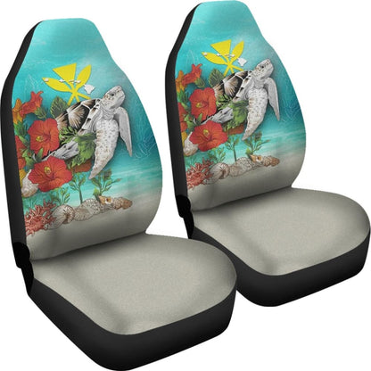 Hawaii Kanaka Maoli Amazing Sea Shell Turtle Hibiscus Car Seat Covers 213005 - YourCarButBetter