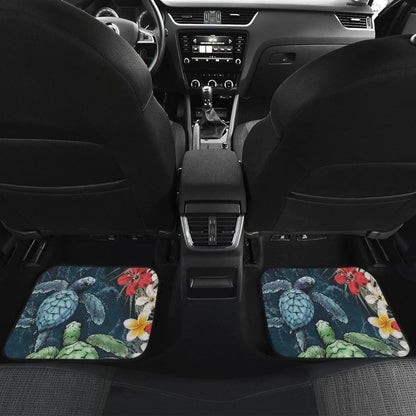 Hawaii Kanaka Maoli Amazing Sea Turtle Hibiscus Car Floor Mats 213005 - YourCarButBetter