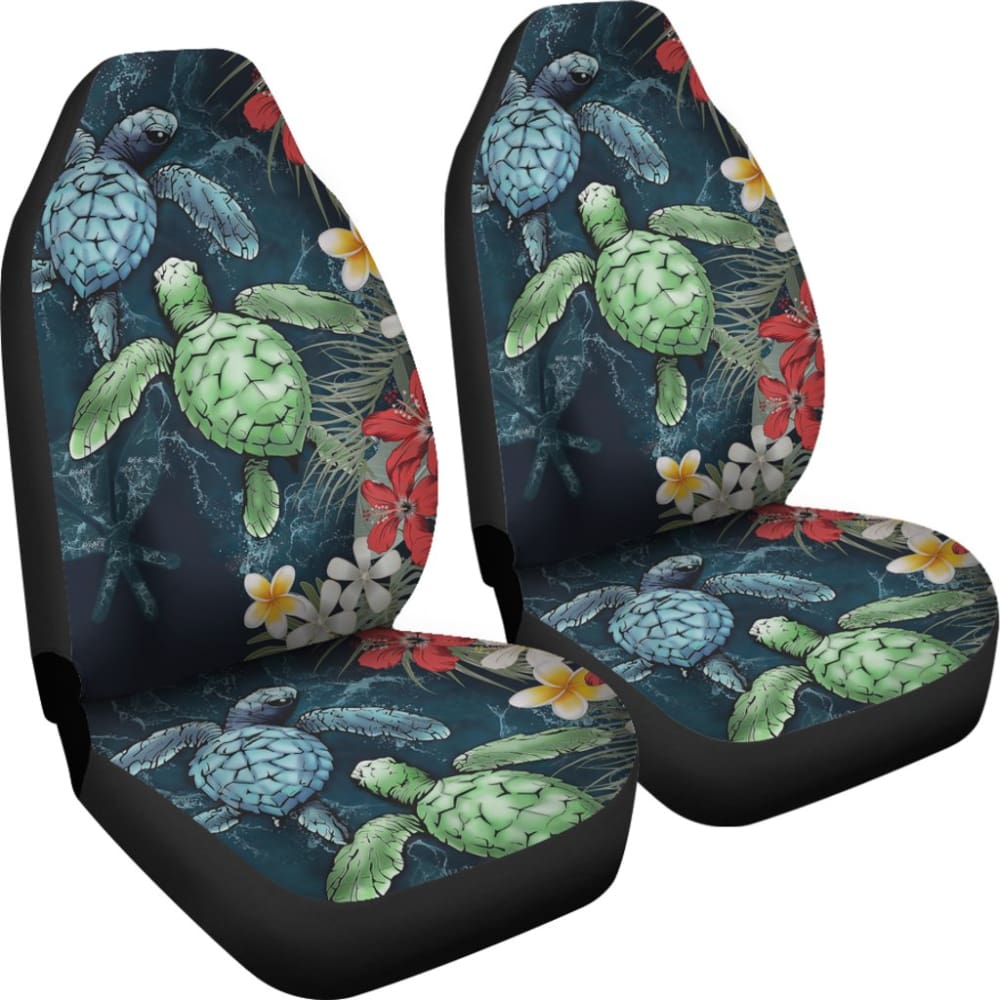Hawaii Kanaka Maoli Amazing Sea Turtle Hibiscus Car Seat Covers 213005 - YourCarButBetter