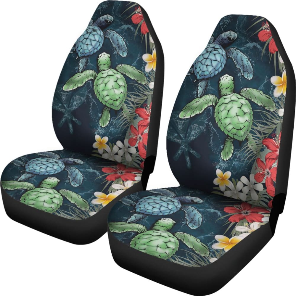 Hawaii Kanaka Maoli Amazing Sea Turtle Hibiscus Car Seat Covers 213005 - YourCarButBetter