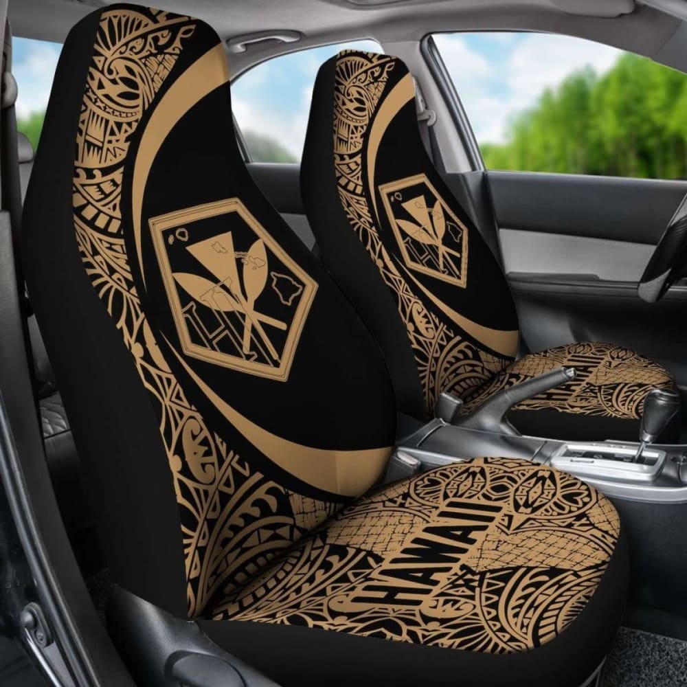 Hawaii Kanaka Polynesian Car Seat Covers - Circle Style Golden - Amazing 105905 - YourCarButBetter