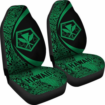 Hawaii Kanaka Polynesian Car Seat Covers - Circle Style Green - Amazing 105905 - YourCarButBetter