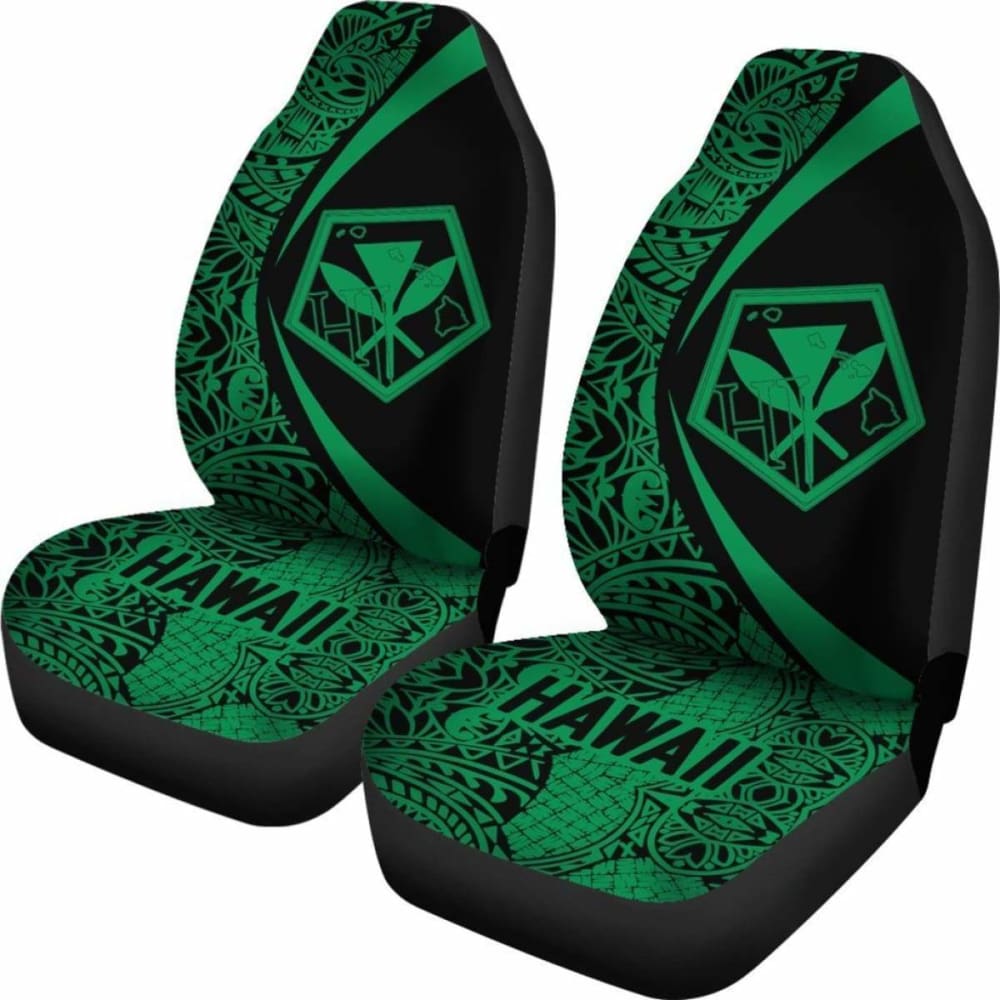 Hawaii Kanaka Polynesian Car Seat Covers - Circle Style Green - Amazing 105905 - YourCarButBetter