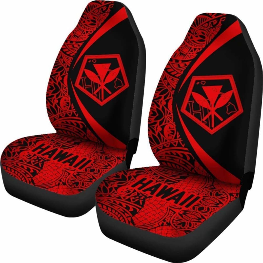 Hawaii Kanaka Polynesian Car Seat Covers - Circle Style Red - Amazing 105905 - YourCarButBetter