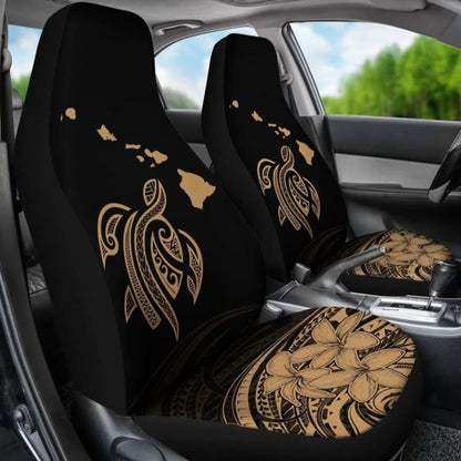 Hawaii Map Plumeria Polynesian Gold Turtle Car Set Covers - New - Awesome 091114 - YourCarButBetter
