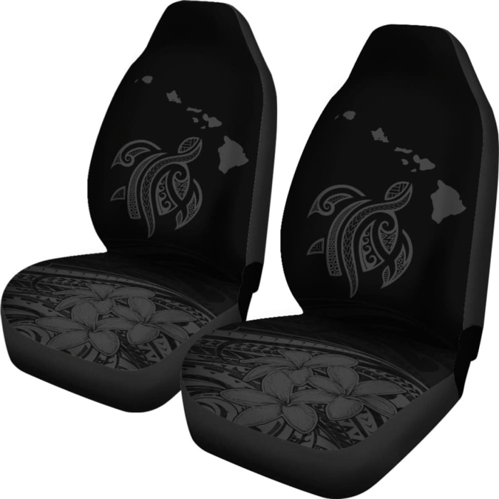 Hawaii Map Plumeria Polynesian Gray Turtle Car Set Covers - New - Awesome 091114 - YourCarButBetter
