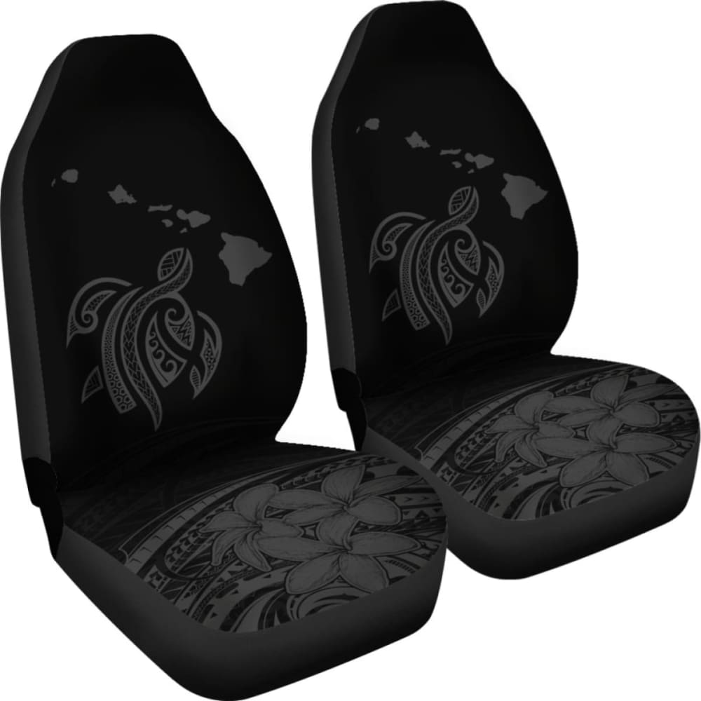 Hawaii Map Plumeria Polynesian Gray Turtle Car Set Covers - New - Awesome 091114 - YourCarButBetter
