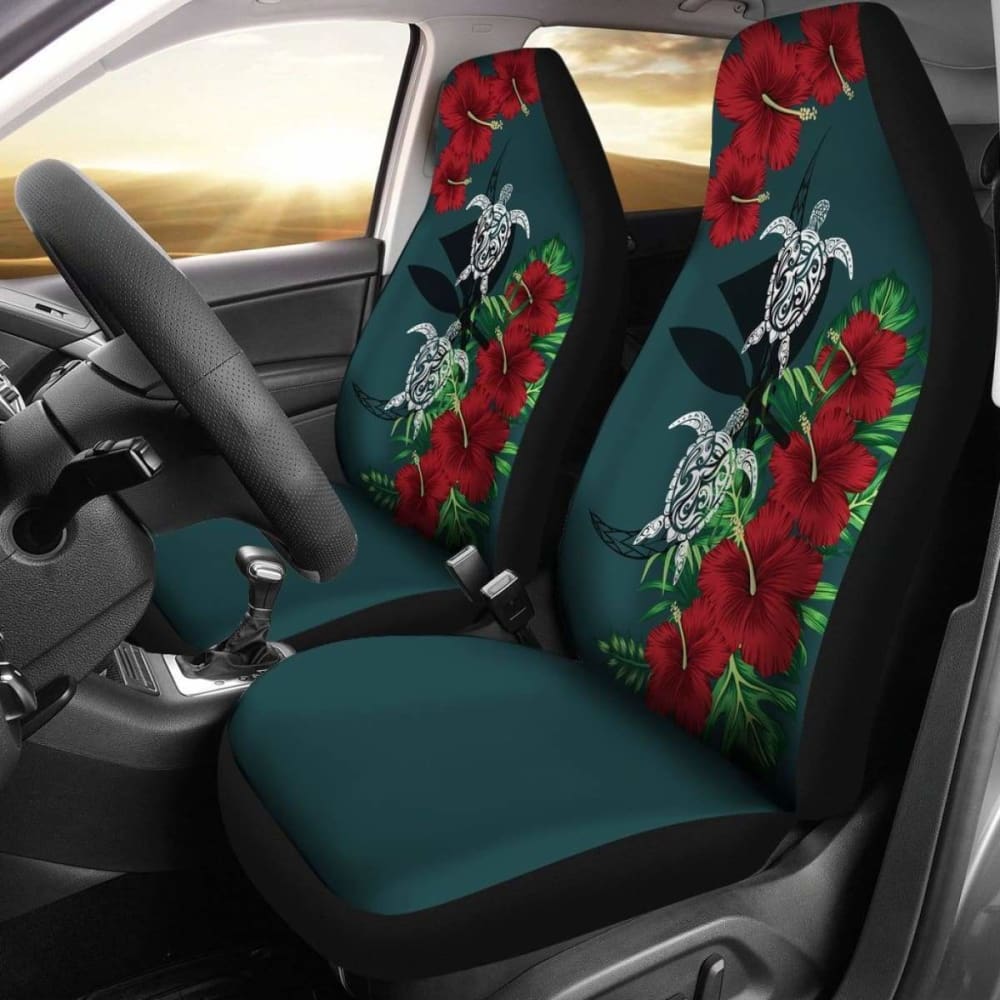 Hawaii Map Turtle Hibiscus Plumeria Polynesian - Car Seat Cover New Awesome 091114 - YourCarButBetter