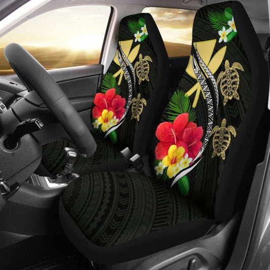 Hawaii Map Turtle Hibiscus Plumeria Polynesian - Car Seat Covers New Awesome 091114 - YourCarButBetter