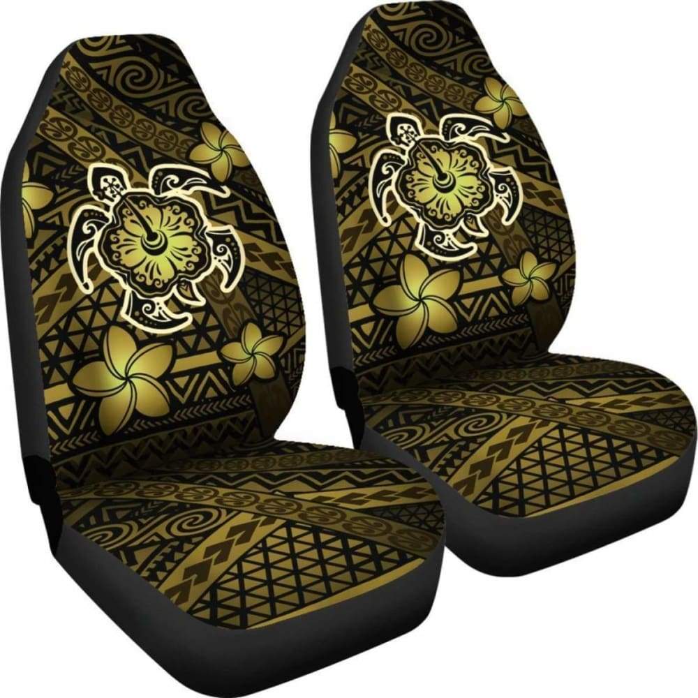 Hawaii Mix Polynesian Turtle Plumeria Car Seat Covers - Yellow - 091114 - YourCarButBetter