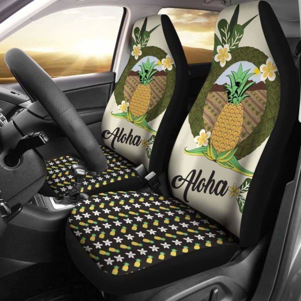 Hawaii Pineapple Plumeria Car Seat Covers 5 174914 - YourCarButBetter