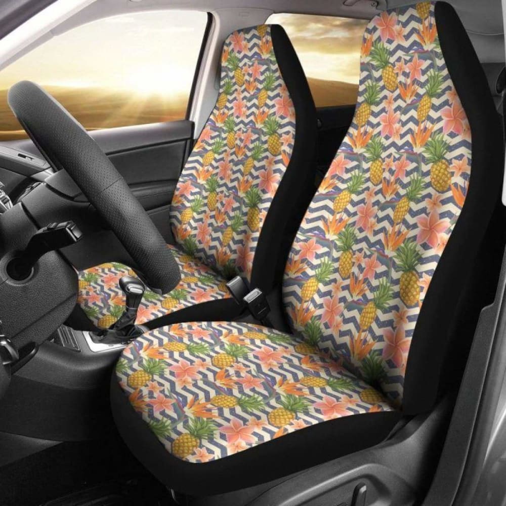 Hawaii Pineapple Plumeria Strelitzia Car Seat Covers 5 174914 - YourCarButBetter