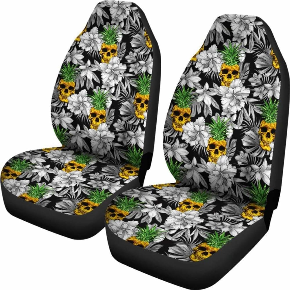 Hawaii Pineapple Skull Tropical Car Seat Covers 174914 - YourCarButBetter