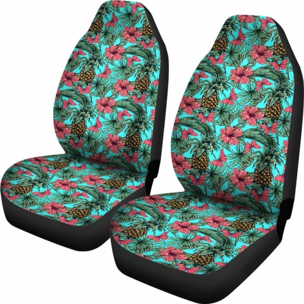 Hawaii Pineapple Tropical Hibiscus Car Seat Covers 7 232125 - YourCarButBetter