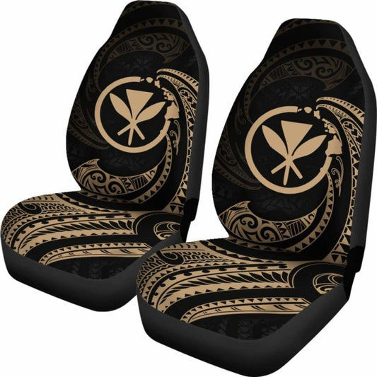 Hawaii Polynesian Car Seat Covers - Gold Tribal Wave - 105905 - YourCarButBetter