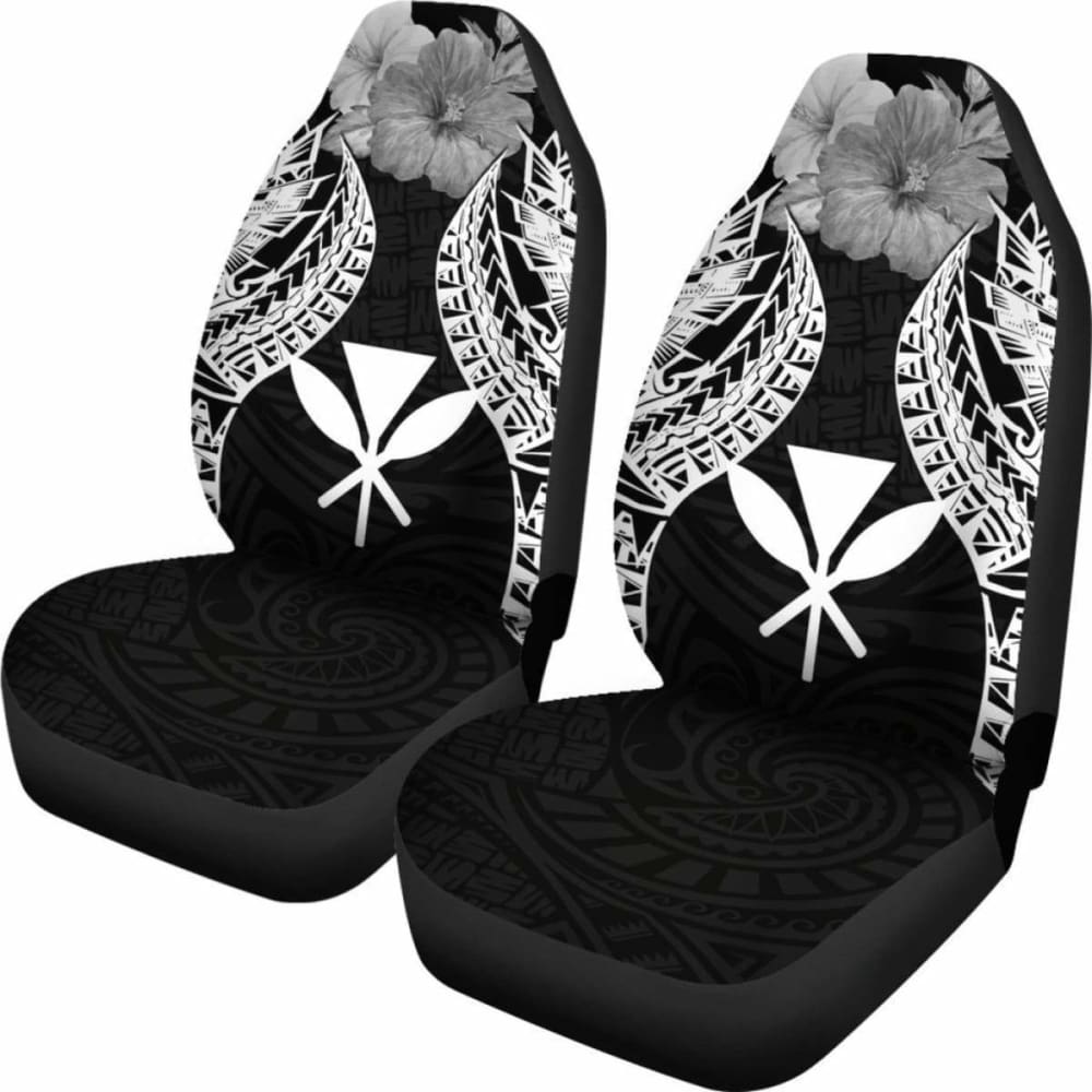 Hawaii Polynesian Car Seat Covers Pride Seal And Hibiscus Black - 232125 - YourCarButBetter