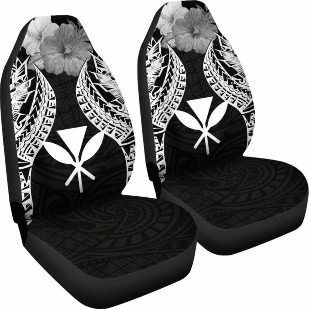 Hawaii Polynesian Car Seat Covers Pride Seal And Hibiscus Black - 232125 - YourCarButBetter