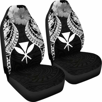 Hawaii Polynesian Car Seat Covers Pride Seal And Hibiscus Black - 232125 - YourCarButBetter